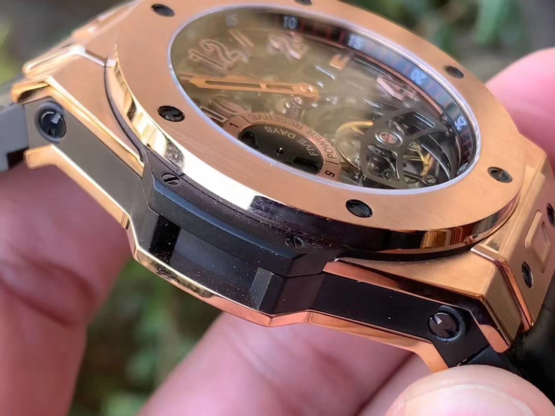 BIG BANG TOURBILLON KING 45MM RG MJF BEST EDITION SKELETON DIAL ON BLACK GUMMY STRAP