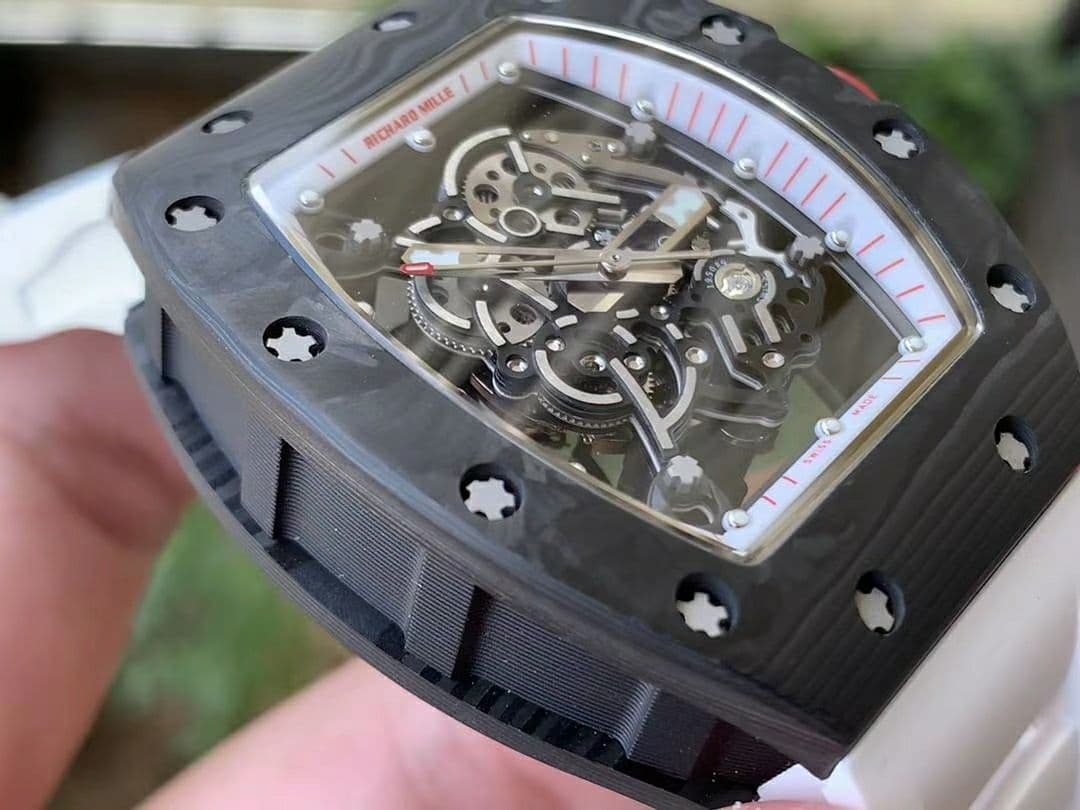 RM055 NTPT KVF Best Edition Skeleton Dial Red Crown on White Rubber Strap MIYOTA8215 V3