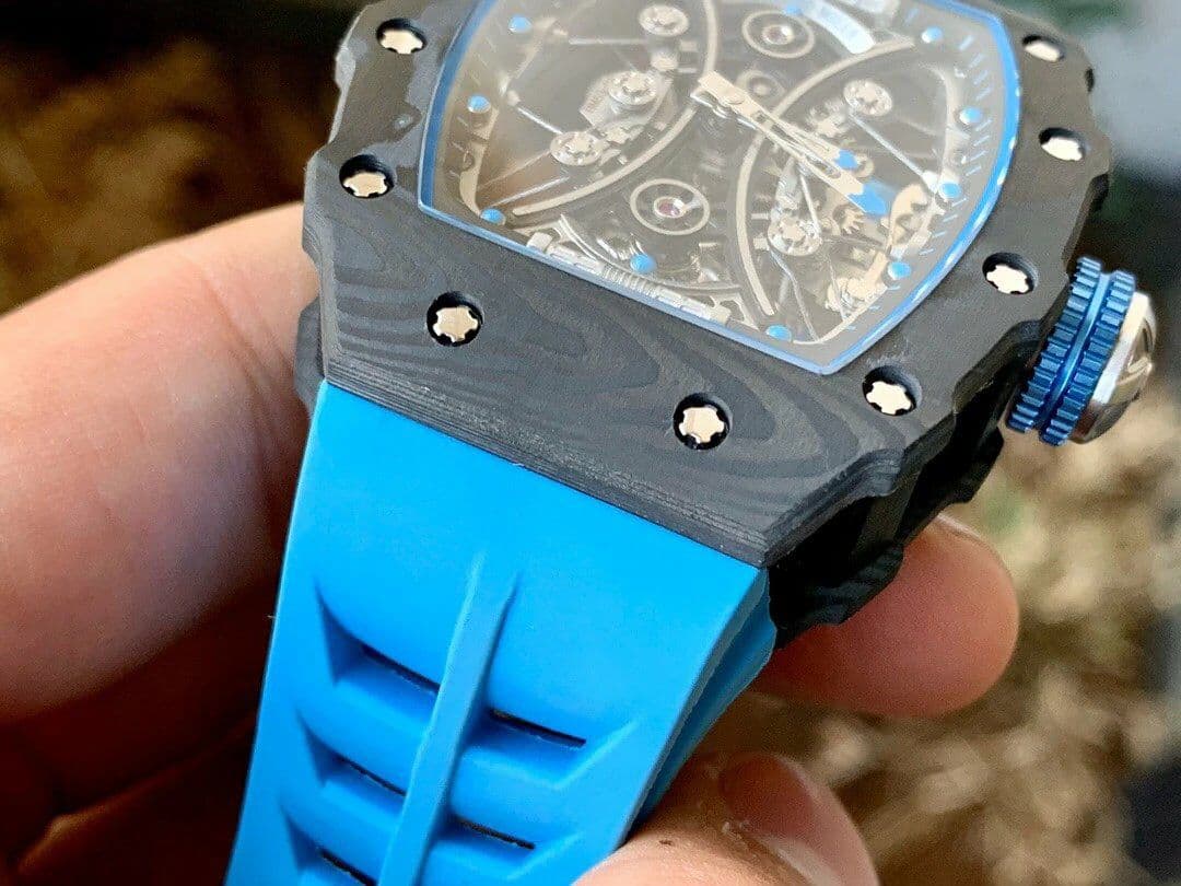 RM 53-01 Real Tourbillon Pablo Mac Donough V9F Best Edition on Blue Rubber Strap