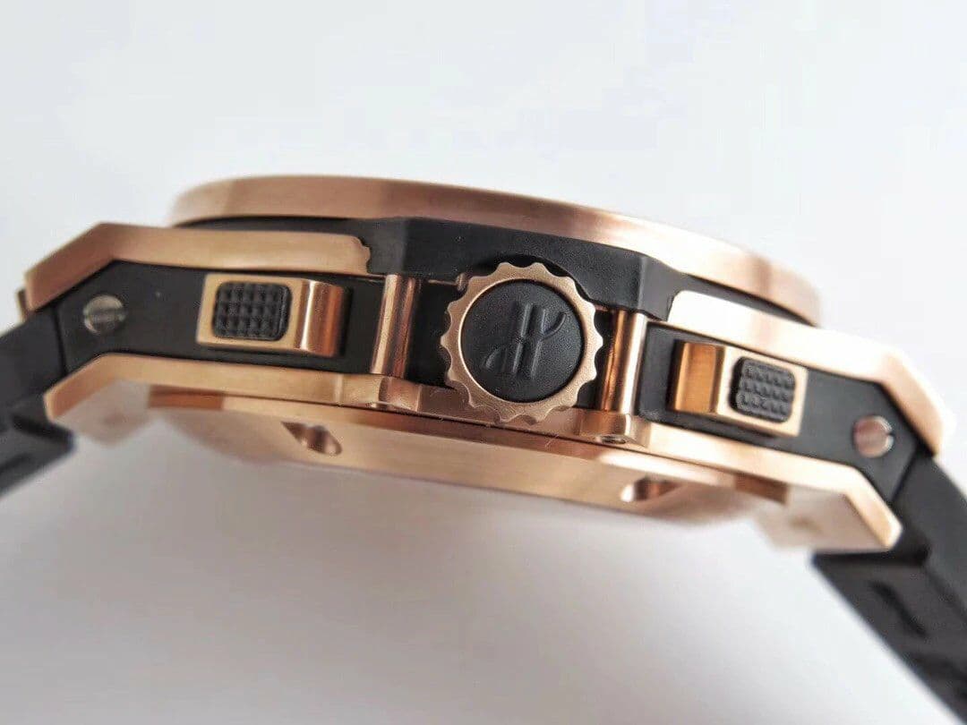 Big Bang 44mm SS Gold Dial Diamond Bezel on Black Leather Strap HUB4104