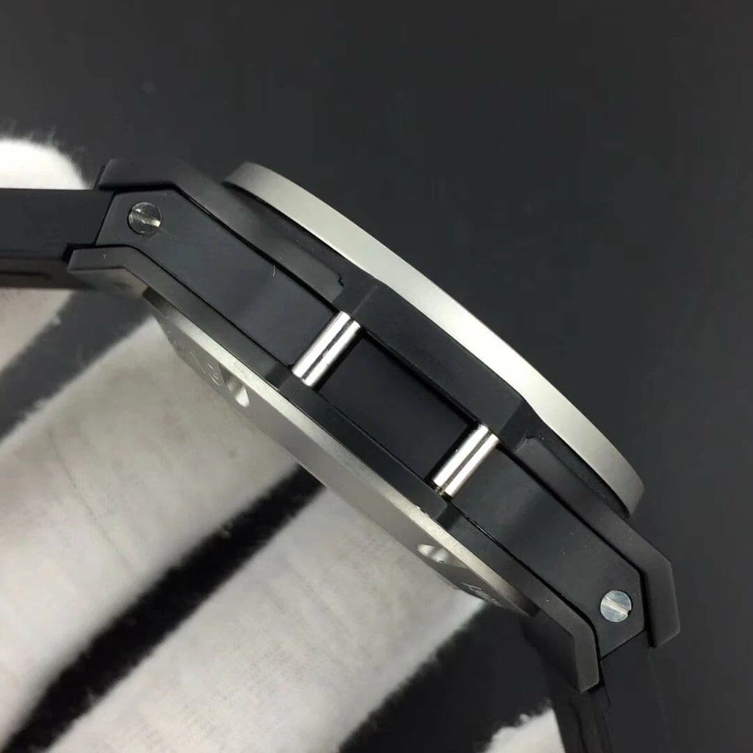 Big Bang 44mm Full Ceramic Gray Dial on Black Gummy Strap HUB4104