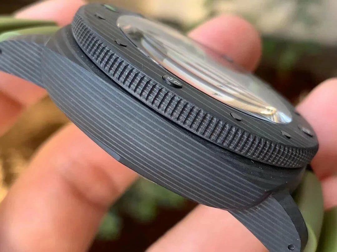 PAM961 Carbotech VSF Best Edition Carbon Dial on Green Rubber Strap P.9010 Clone