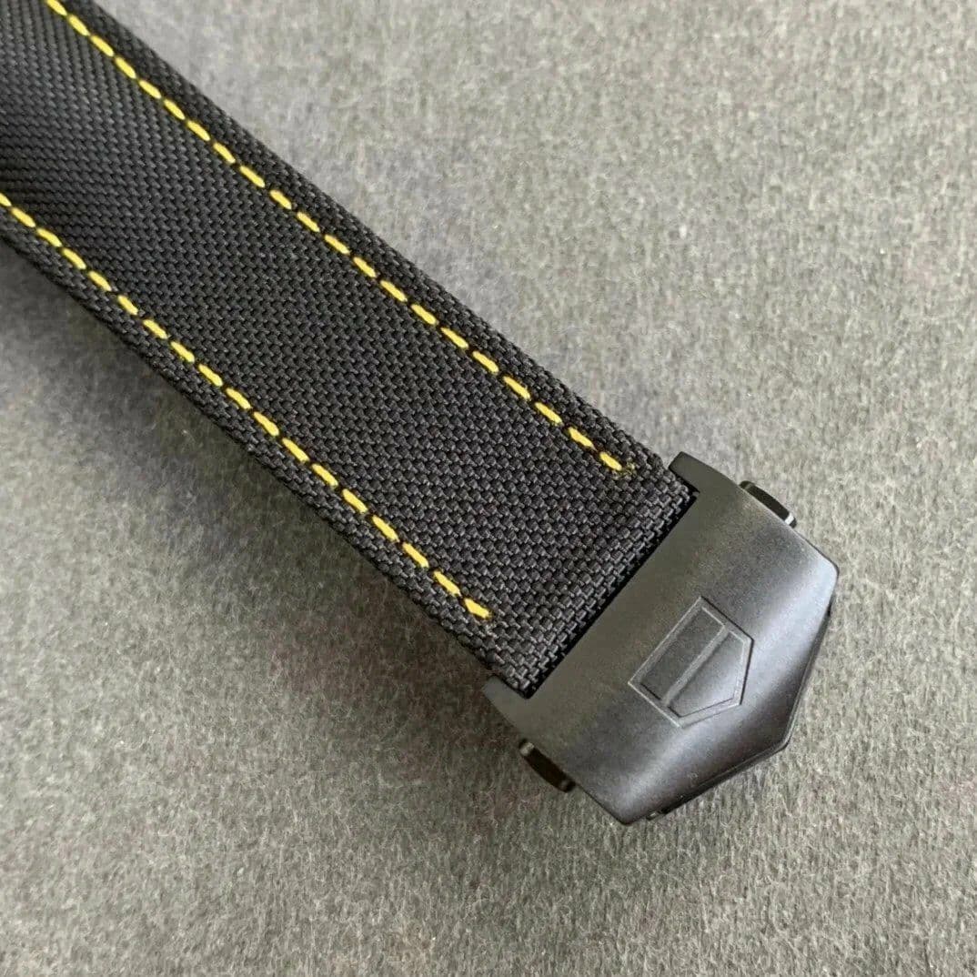 Aquaracer Calibre 5 Yellow Carbon TBF 1:1 Best Edition Carbon Dial on Nylon Strap A2824