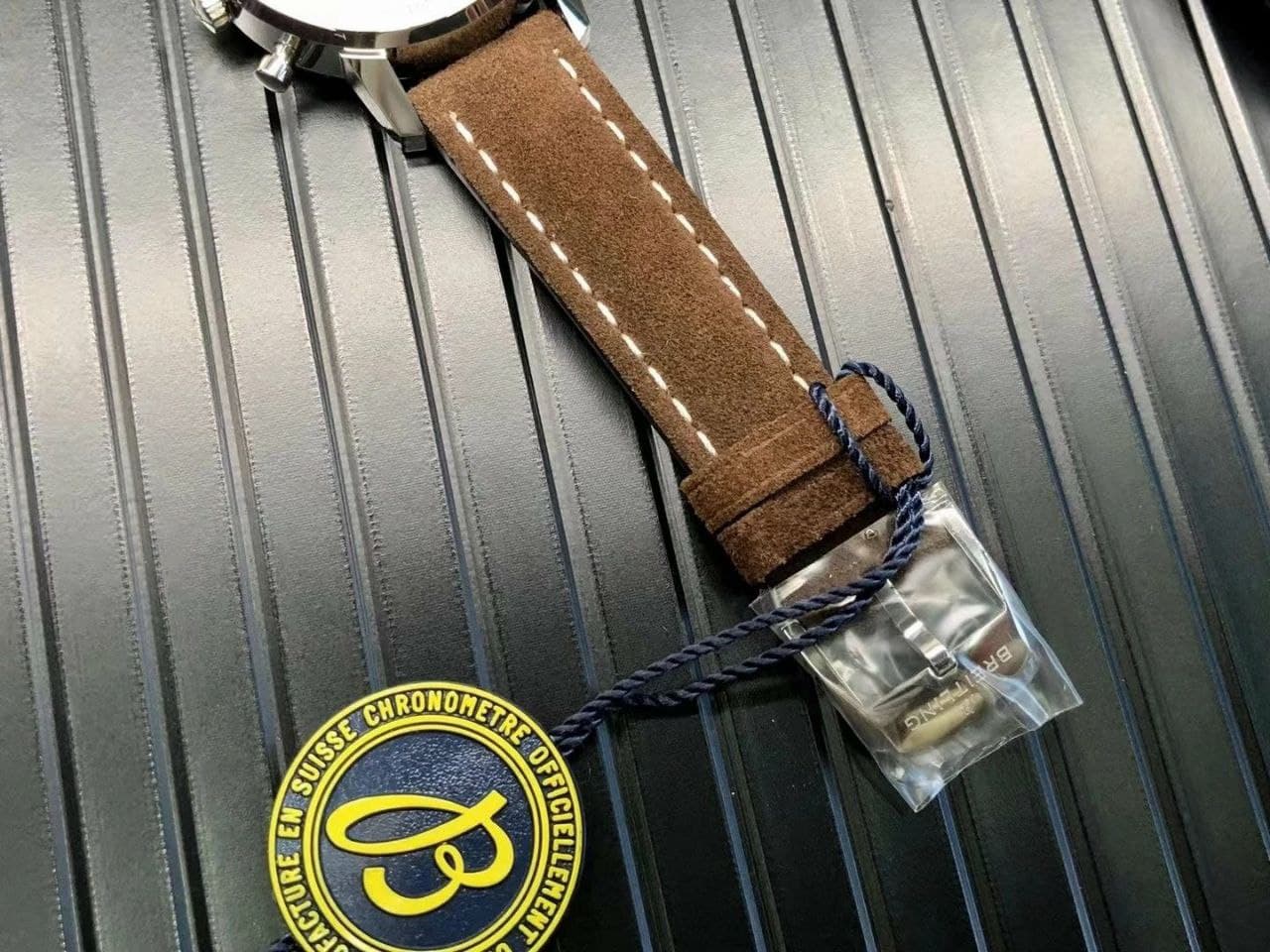 Top Time Chrono SS GF 1:1 Best Edition White Dial on Brown Leather Strap
