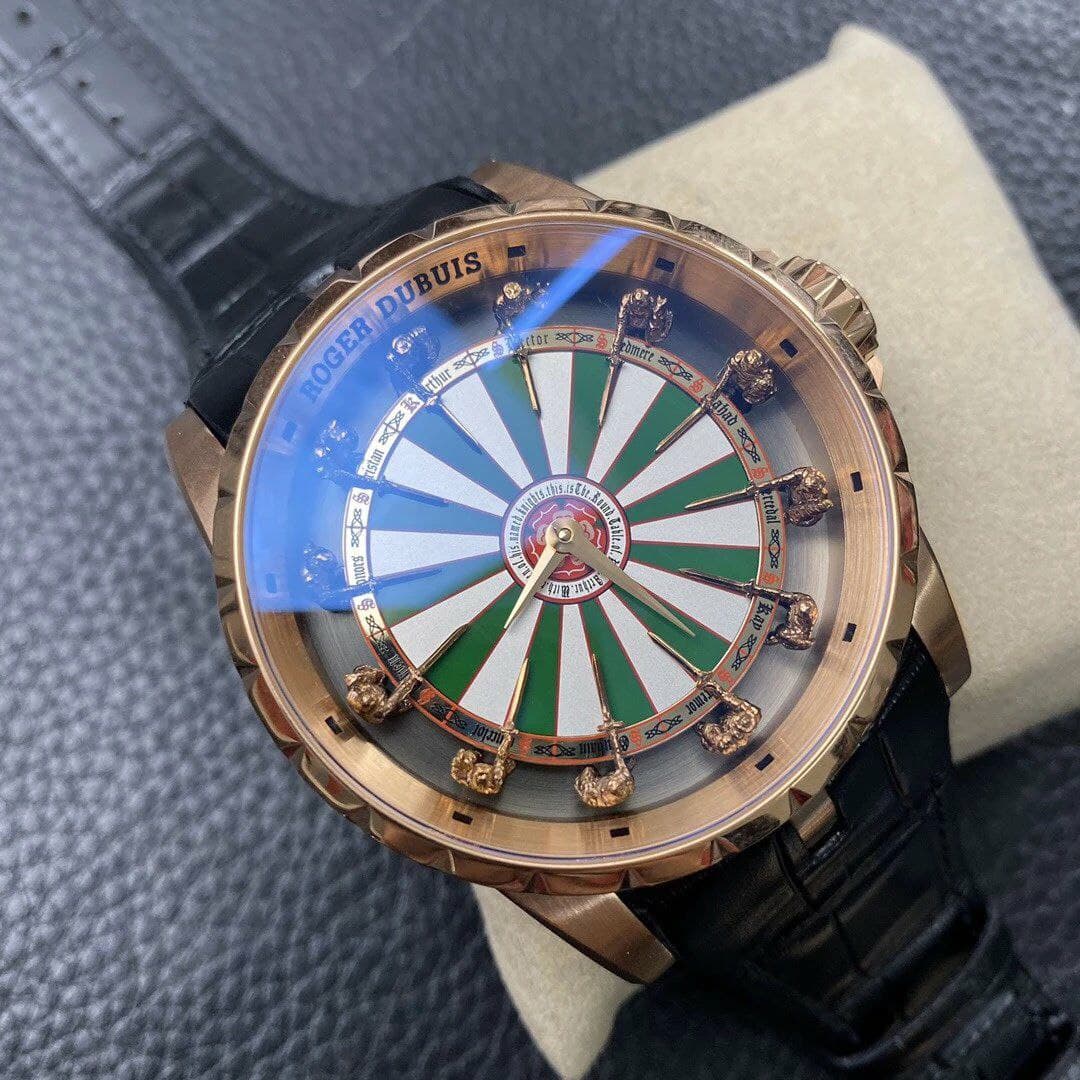 Excalibur Knights of the Round Table II RG 1:1 Best Edition Chessboard Dial on Black Leather Strap MIYOTA 9015