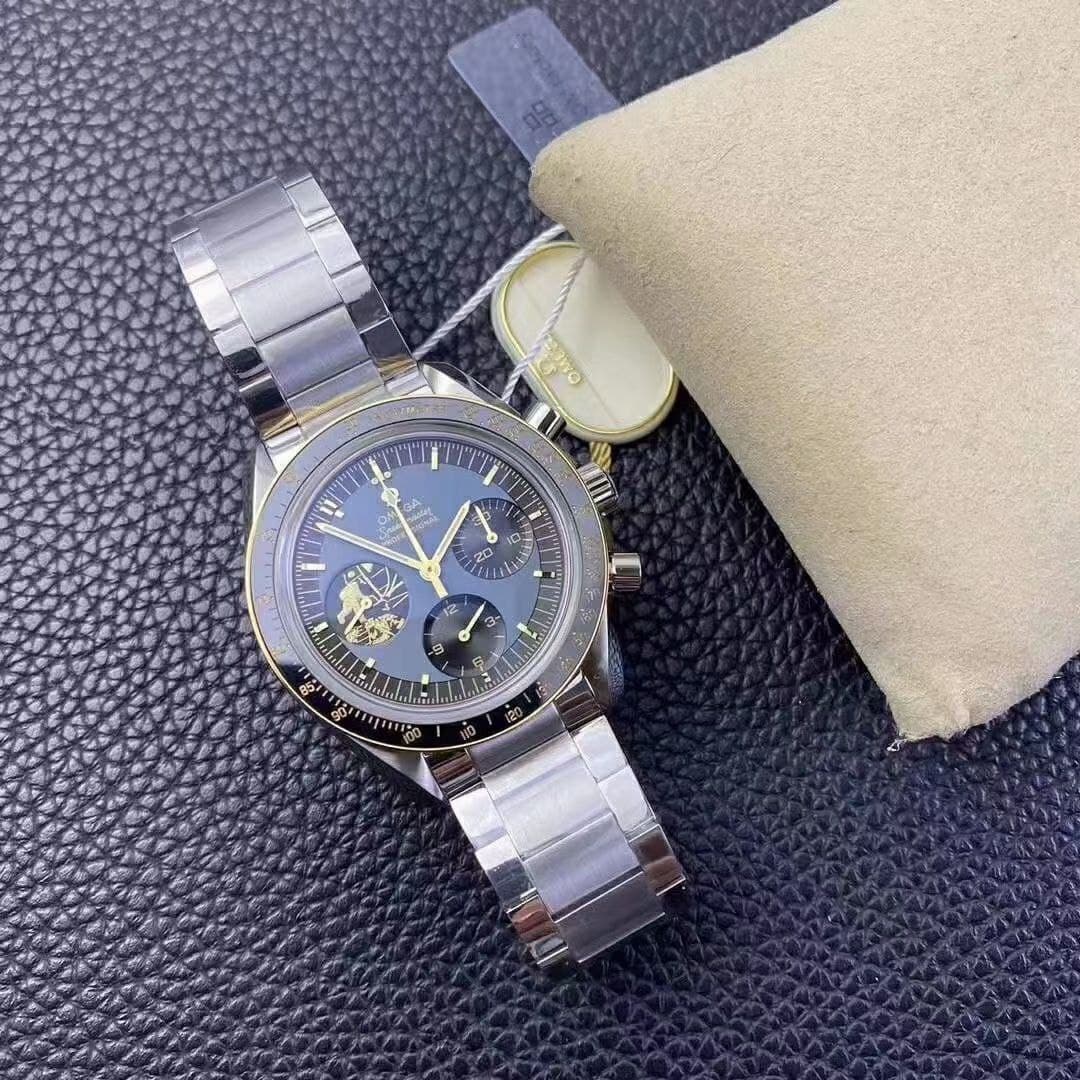 Speedmaster 50th Anniversary of The Moon Landing 1:1 Best Edition on SS Bracelet Manual Winding Chrono Movement
