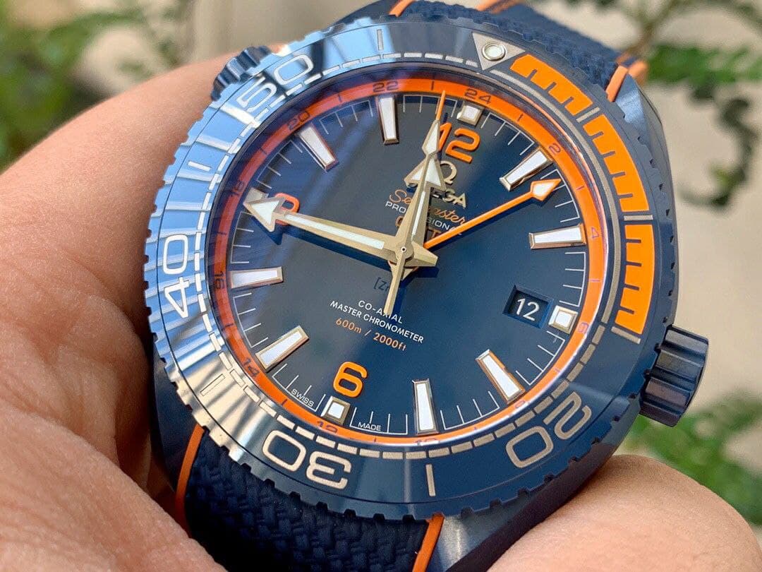Planet Ocean 45.5mm Big Blue Real Ceramic VSF 1:1 Best Edition on Blue Rubber Strap A8906 Super Clone