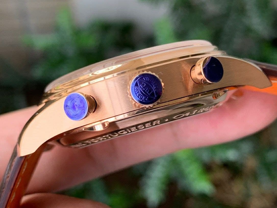 Portugieser Chrono Classic 42 RG IW3903 1:1 Best Edition Blue Dial on Brown Leather Strap