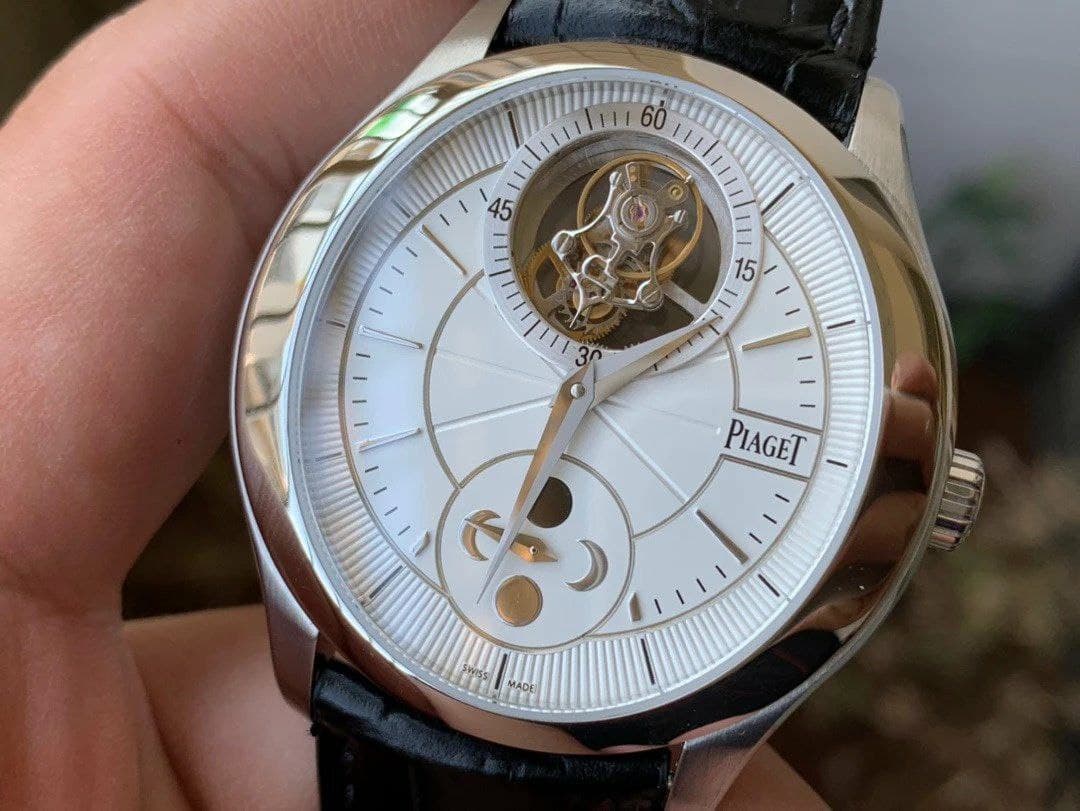 Piaget Gouverneur Tourbillon SS OXF Best Edition White Dial on Black Leather Strap