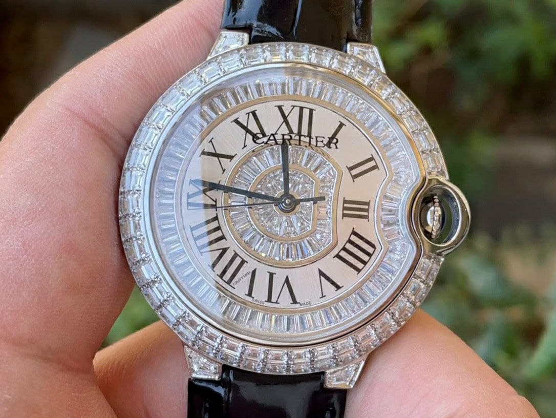 Cartier Ballon Gold Case Diamond 42mm Diam SS/LS
