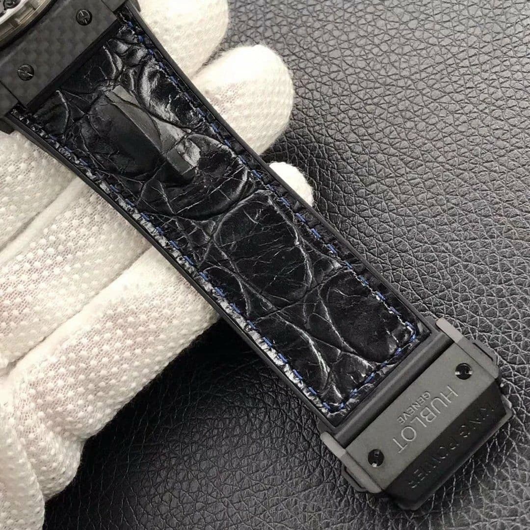 Big Bang Ferrari F1 Carbon Fiber V6F Limited Edition Black/Blue Dial on Black Leather Strap HUB4100 Big Bang Ferrari F1 Carbon Fiber V6F Limited Edition Black/Blue Dial on Black Leather Strap HUB4100