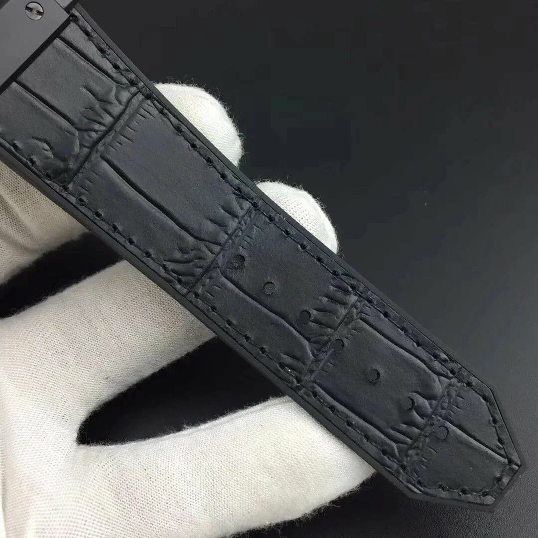 Big Bang 44.5mm PVD Black Dial with Green Markers on Black Gummy Strap A7750 Big Bang 44.5mm PVD Black Dial with Green Markers on Black Gummy Strap A7750