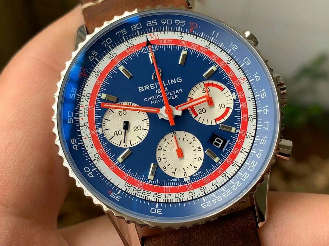 Navitimer B01 Chronograph 43 TWA Editioin SS OXF Blue Dial on SS Mesh Bracelet A7750 Navitimer B01 Chronograph 43 TWA Editioin SS OXF Blue Dial on SS Mesh Bracelet A7750