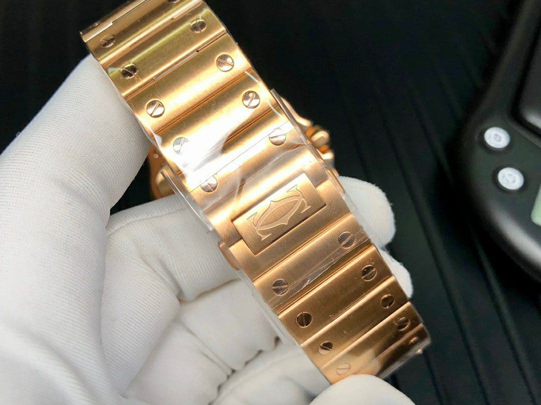 Santos de Cartier 40mm RG GF 1:1 Best Edition White Dial on RG SmartLinks Bracelet MIYOTA 9015 V2 Santos de Cartier 40mm RG GF 1:1 Best Edition White Dial on RG SmartLinks Bracelet MIYOTA 9015 V2