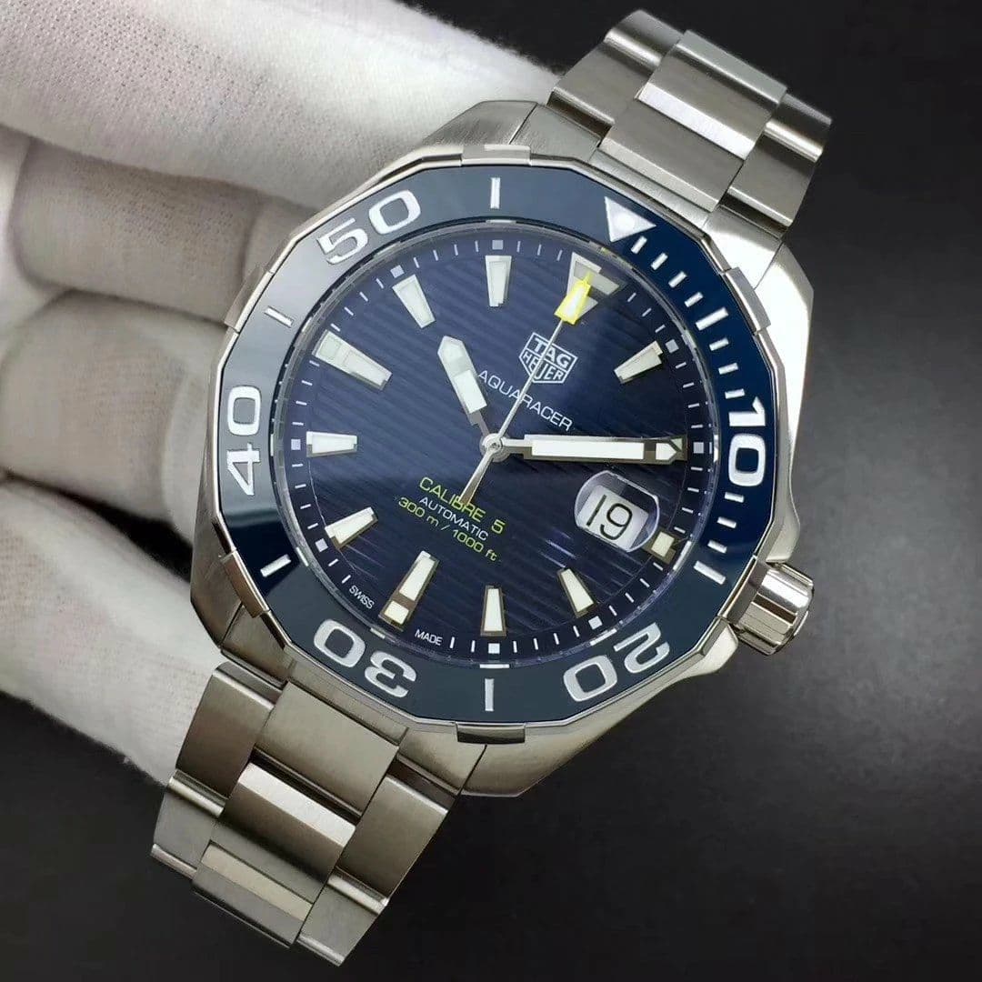 Aquaracer Calibre 5 SS 43mm KOR 1:1 Best Edition Blue Ceramic Bezel Blue Dial on SS Bracelet SW200 Aquaracer Calibre 5 SS 43mm KOR 1:1 Best Edition Blue Ceramic Bezel Blue Dial on SS Bracelet SW200