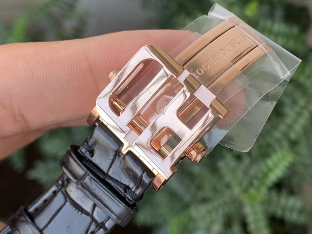 HOMMAGE DOUBLE FLYING TOURBILLON RG JBF GOLD DIAL ON BLACK CROCO LEATHER STRAP