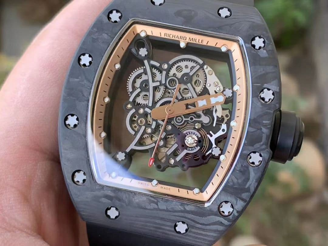 RM055 NTPT KVF Best Edition Skeleton Dial Gold on Black Rubber Strap MIYOTA8215 V3