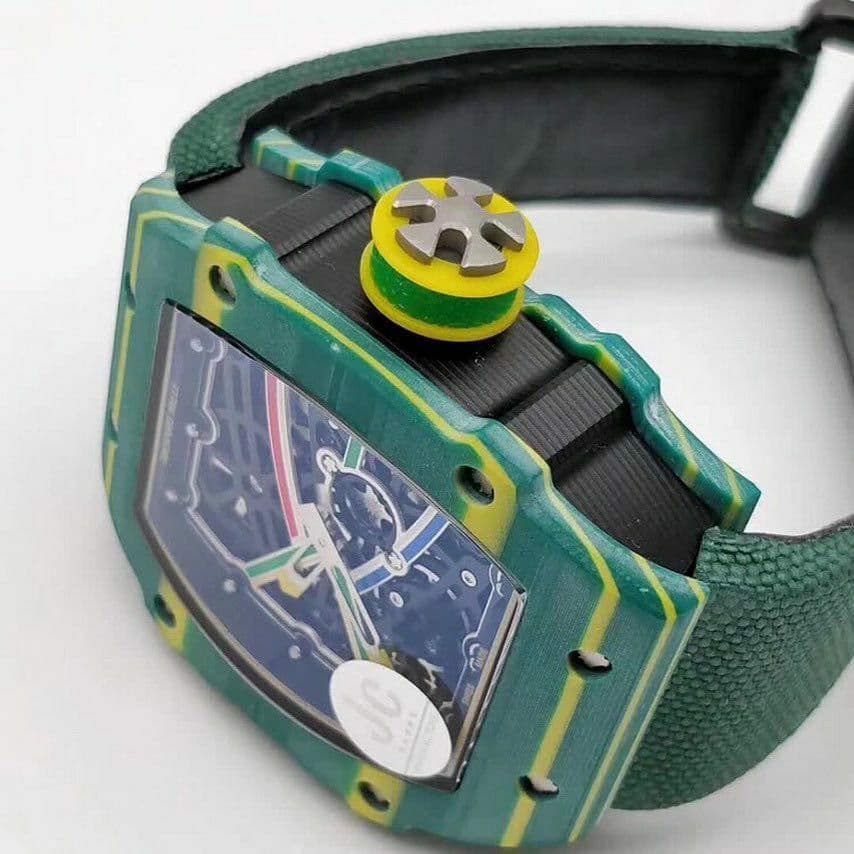 RM 67-02 Sprint Skeleton Dial on Green Nylon Strap 6T51
