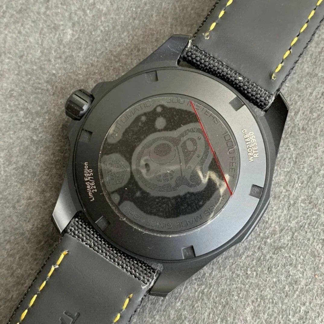 Aquaracer Calibre 5 Yellow Carbon TBF 1:1 Best Edition Carbon Dial on Nylon Strap A2824