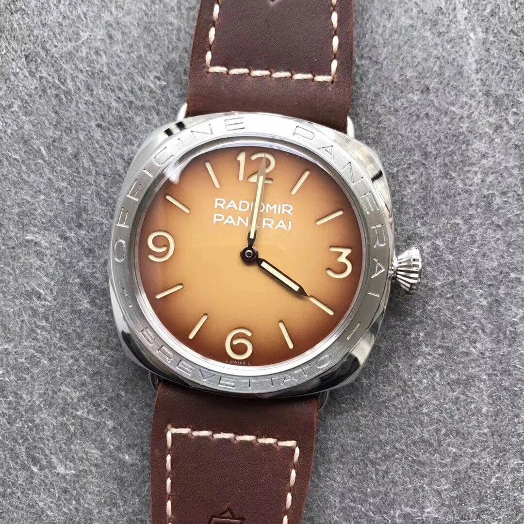 PAM687 Acciaio Brevettato ZF 1:1 Best Edition Brown Dial on Brown Leather Strap P.3000 Super Clone