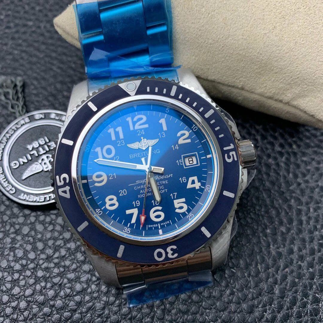 SuperOcean II 44mm 1:1 Best Edition Blue Dial on SS Bracelet