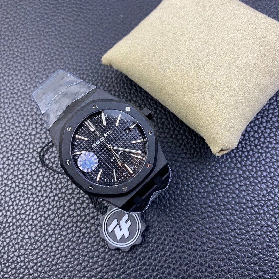 Royal Oak 41mm 15400 DLC ZF 1:1 Best Edition Black Textured Dial on DLC Bracelet A3120