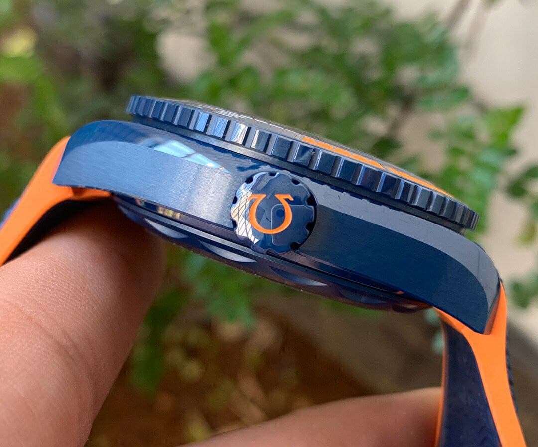 Planet Ocean 45.5mm Big Blue Real Ceramic VSF 1:1 Best Edition on Blue Rubber Strap A8906 Super Clone
