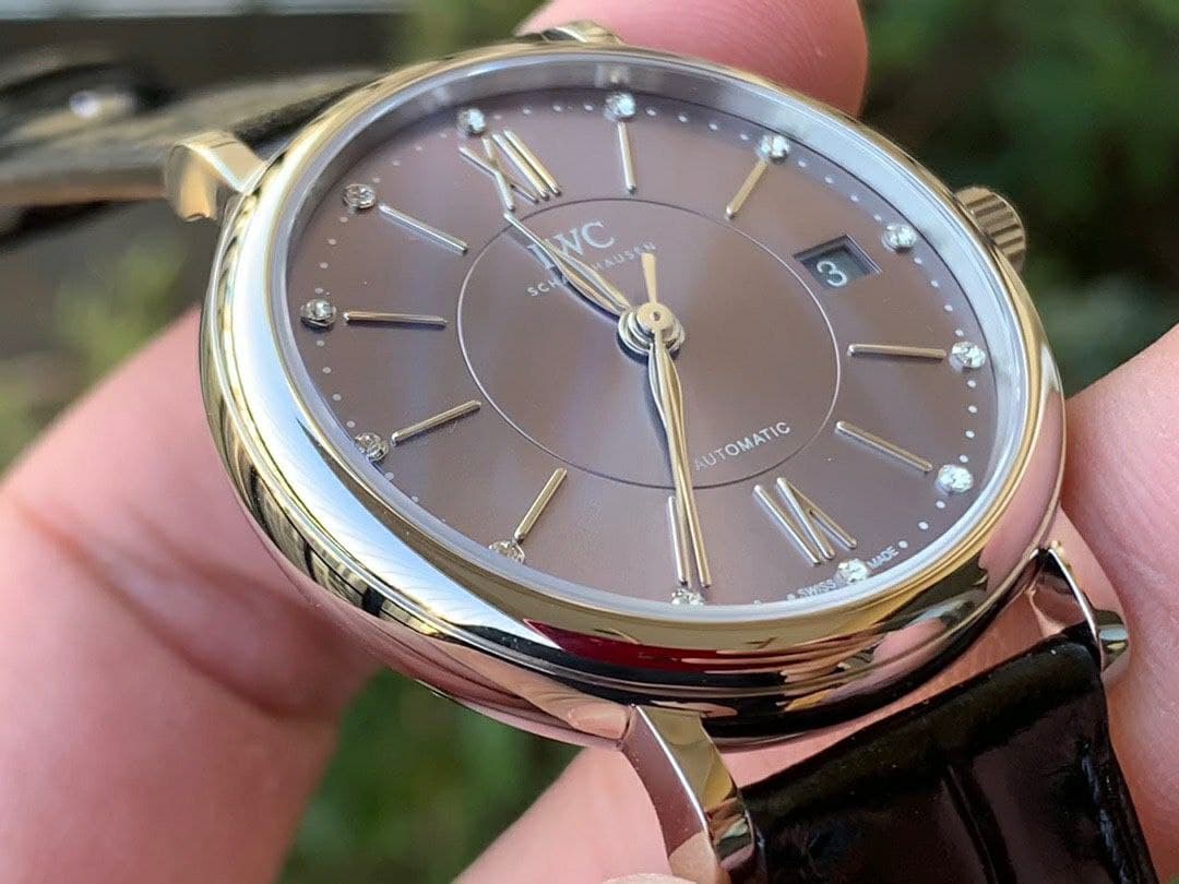 Portofino 37mm SS V7F 1:1 Best Edition Gray Dial on Black Leather Strap