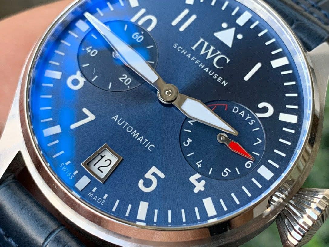 Big Pilot IW501008 "Boutique London" SS Best Edition Blue Dial on Blue Leather Strap