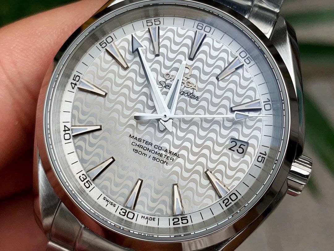 Omega Aqua Terra co axial white wave